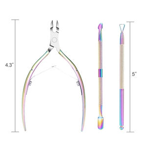 Juego de Empujadores de Cutículas de Acero Inoxidable Premium, Herramienta de Manicura de Doble Punta con Cortaúñas y Empujador para el Cuidado Profesional de las Uñas - Product Image 4