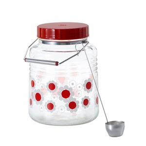 Botella de Almacenamiento Retro Aderia 1L 3L Hecha en Japón, Frasco para Alimentos con Tapa, Estilo Retro Showa, Diseño Floral Kawaii - Product Image 4