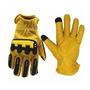 Guantes de Trabajo Hechos a Mano en Cuero con Refuerzo de TPR en la Palma, Duraderos para Uso en Exteriores, Cuatro Estaciones, Clásicos, Largo hasta la Muñeca - Product Image 3