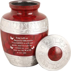 Urnas de Cremación para Niños, Color Rojo, 5 Pulgadas, Metal Art Deco, Hechas a Mano, Capacidad Personalizable - Product Image 3