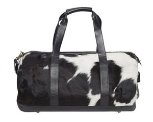 Sac de voyage en cuir de vachette naturel de qualité supérieure, grand format, noir et blanc, design tendance, portable, pour voyages, gym, nuit, motif personnalisé - Product Image 1