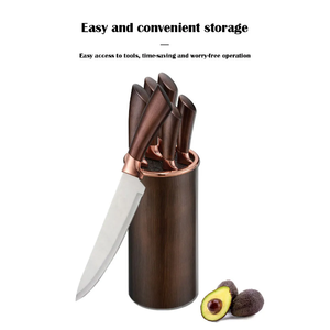 Juego de Cuchillos de Cocina de Alta Calidad de 5 Piezas, Juego de Cuchillos de Chef Profesionales de Acero Inoxidable con Hoja Afilada y Mango de Madera - Product Image 4