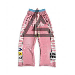 Plus Size Heavyweight Men's Tracksuit Custom Logo Print Acid Wash Zip up Hoodie and <b>Sweatpants</b> <b>Set</b> for Men Training Tracksuit - Product Image 3