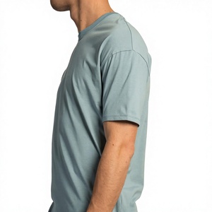 T-shirt Oversize Homme – Fabricant de T-shirts Minimalistes en Coton Uni, Coupe Ample, Grammage Lourd, Vierge, Streetwear, Haut Décontracté d'Été - Product Image 1