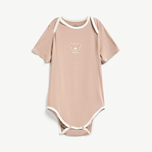 Body de Bebé de Manga Corta con Broches de Presión, Modal y Spandex, para Recién Nacidos, Unisex, ODM Vietnam - Product Image 1