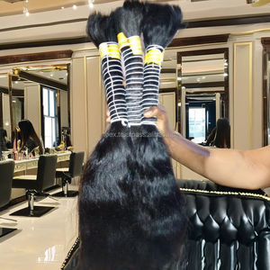 Top luxe qualité supérieure en vrac indien non transformés Remy Extensions de cheveux humains sans enchevêtrement cheveux ondulés Temple Machine Double trame - Product Image 6