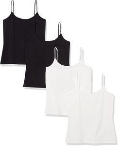 Camisetas de Tirantes Tejidas de Color Sólido para Mujer, Cuello Redondo, Minimalistas, Transpirables, Largo Regular, Negro Blanco, 100% Poliéster - Product Image 1
