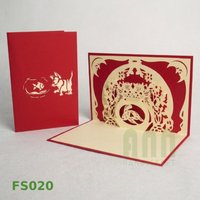 ANN HANDICRAFT Tarjeta de felicitación 3D pop-up hecha a mano con diseño de gato y pez, acabado mate, impresión offset, idea de regalo única con animales