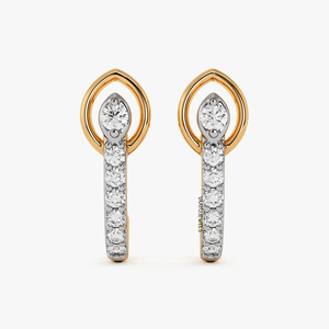 ต่างหูเพชรทรงกลมแบบลอยตัวทันสมัยสำหรับผู้หญิง ทอง 10K 14K 18K และเงิน 925 935 - Product Image 4