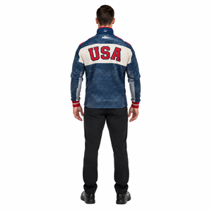 Veste de curling d'hiver pour homme en polyester sublimé, modèle USA Heritage, coupe professionnelle pour les matchs, uniforme de sport sur glace, OEM Sialkot - Product Image 2