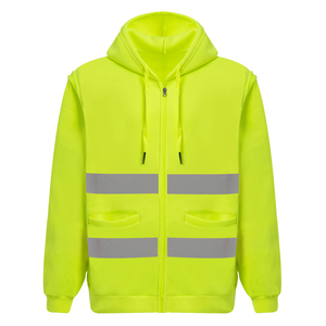 Wholesale Custom Logo Hoodie reflective Hi Vis Safety Fleece men's hoodies and sweatshirts Men's Winter Hi Vis Safety Hoodies - Product Image 1