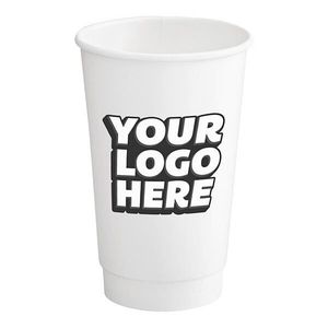 Vaso de Papel Desechable de Doble Capa/Pared Doble de 6oz - 12oz con Marca Personalizada en Grandes Cantidades para una Mejor Aislación de Bebidas Calientes - Product Image 1