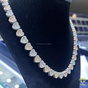 Collier Cœur en Moissanite et Diamant avec Argent Sterling 925 Bicolore, Bijou de Luxe pour Femme - Product Image 5