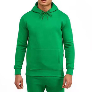 Sudadera con Capucha Extra Grande para Hombre, Color Negro Sólido, Tejido de Algodón, Estilo Casual, con Bolsillo Tipo Canguro, Estilo Urbano Otoñal - Product Image 4