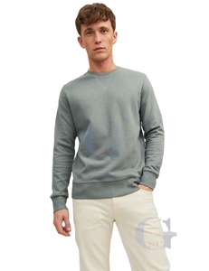 Camisetas de sudor de un solo color, camisas de cuello redondo en blanco con logotipo personalizado y diseño a precio barato al por mayor - Product Image 1