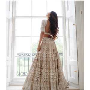 Designer Party Wear Lehenga Choli avec broderie de fil Taille de travail 2XL - Product Image 5