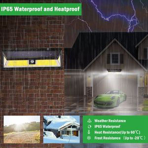 Lampada Solare da Parete con 180 LED, Impermeabile IP65, Sensore di Movimento a 120 Gradi, Illuminazione a 270 Gradi, Luci Solari per Esterni - Product Image 6