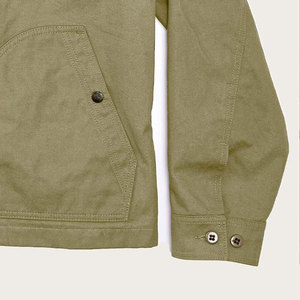 Veste chemise en toile olive pour homme avec fermeture éclair et poches poitrine, style workwear, coupe classique, pour l'automne - Product Image 6