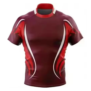 Maillot de rugby personnalisé de qualité supérieure, imprimé par sublimation, 100% polyester, pour hommes et femmes, taille plus, manches courtes, maillot d'équipe - Product Image 6