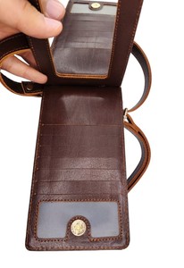 Cartera de Cuero Genuino de Alta Calidad para Mujer, con Logotipo Personalizado, Ranuras para Tarjetas, Espejo, Correa de Hombro y Bandolera Multifuncional - Product Image 5