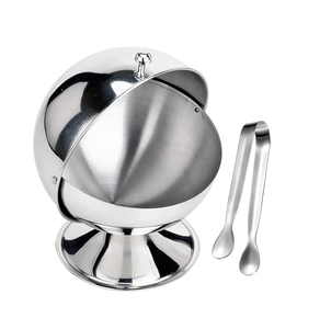Food Grade Stainless Steel Sugar Bowl Best Selling Sale Tabletop Sugar <b>Container</b> with Lid Spoon - Product Image 2