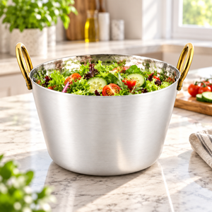 Gehämmerte Metall-Servierschale mit Goldgriffen, Hitzebeständige Dal-Curry-Schale für Zuhause und Partys - Product Image 3