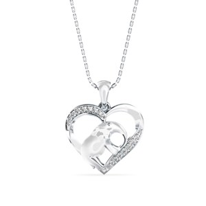 Un magnifique collier pendentif en argent 925 avec un éléphant à l'intérieur d'un cœur en moissanite, un cadeau d'anniversaire classique. - Product Image 5