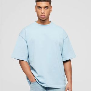 Oversized Men T-shirt Wholesale Custom Front Printing Digital Heavyweight 200g <b>Drop</b> Shoulder Jersey 100% Organic Cotton - Product Image 1