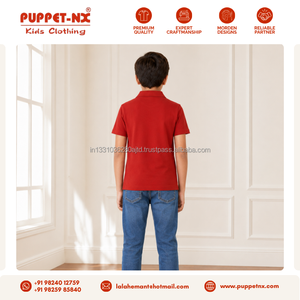 Camiseta Polo Roja al por Mayor para Niños, Camisetas Polo de Manga Corta para Niños y Uniformes Escolares, MOQ Bajo, 100% Algodón - Product Image 3