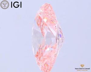 Diamant de laboratoire CVD 5,01 CARATS avec certificat IGI, couleur rose vif fantaisie, clarté VVS2, coupe ovale, pour bague de fiançailles élégante - Product Image 4