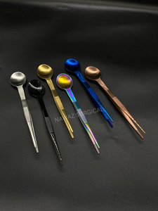 Pince à épiler en acier inoxydable de qualité supérieure, cuillère à épiler colorée, pince de dégustation pour chef, finition personnalisée, outils de décoration alimentaire - Product Image 2