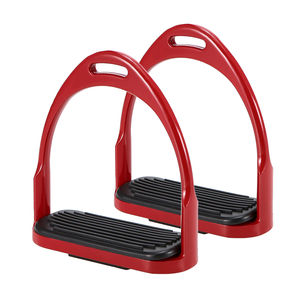 Estribos Ecuestres de Acero Inoxidable Rojos Personalizados al por Mayor, Estilo Occidental con Suela Negra, Servicio OEM Personalizable para Caballos - Product Image 1
