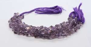 ลูกปัดอเมทิสต์สีชมพูทรงเหลี่ยมขนาด 7-8 มม. ลูกปัดอเมทิสต์สีชมพูเจียระไนด้วยเลเซอร์ ขนาด 9 นิ้ว เครื่องประดับอเมทิสต์สีชมพูทรงหยดน้ำ - Product Image 2