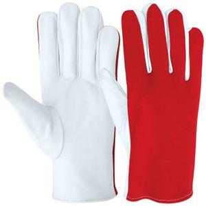 Gants de travail PPE en grain de chèvre pour l'assemblage, avec dos en tissu coton interlock respirant, poignet élastique et résistance aux chocs - Product Image 6