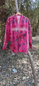 เสื้อคลุมกำมะหยี่พิมพ์ลายดอกไม้สำหรับผู้หญิงแขนยาวความยาวเต็มตัวนุ่มสบายสวมใส่ในฤดูใบไม้ผลิ - Product Image 4