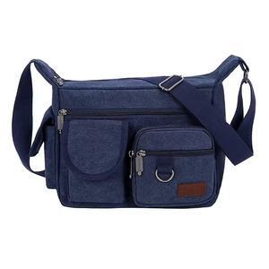 Sac à bandoulière vintage en toile de coton pour homme - Product Image 2
