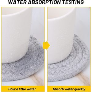 Set di 8 Sottobicchieri Minimalisti in Cotone Intrecciato Mckanti, 4 Colori, Assorbenti, con Supporto per Decorazione Soggiorno - Product Image 3