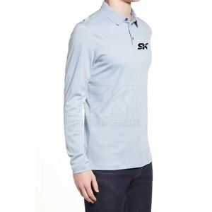 Camiseta Polo Lisa de Manga Larga para Hombre, Uso Casual, para Invierno, Moda para Uso en Exteriores - Product Image 3