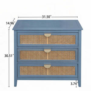 Commode en rotin à 3 tiroirs - Product Image 4