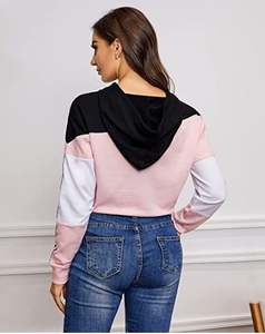 Sudadera con Capucha Corta para Mujer, Última Moda, Sudadera con Capucha para Entrenamiento, Ropa Deportiva al por Mayor - Product Image 3