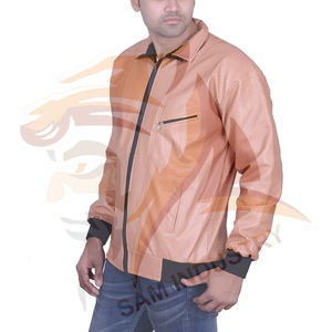 Veste en cuir légère décontractée de haute qualité avec logo personnalisé, fermeture éclair, col rabattable, veste en cuir d'hiver chaude - Product Image 6