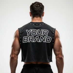 Glory Custom Graphic Print <b>Rhinestone</b> Sleeveless T Shirt Premium Quality Tank <b>Top</b> New Design OEM Wholesale - Product Image 4