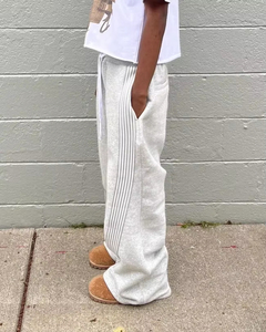 Custom Striped <b>Jogger</b> Sweatpants Sweat Track <b>Stacked</b> Pants for Men Flared Wide Leg Baggy Sweatpants Jogging Pants High Quality - Product Image 5