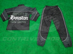 Ensemble survêtement en nylon personnalisé avec veste zippée et pantalon, léger et décontracté, coupe-vent pour homme - Product Image 4