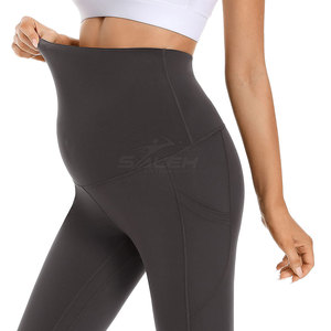 Legging de maternité sur mesure avec tissu extensible doux et ceinture large pour une grossesse confortable et un port décontracté - Product Image 5