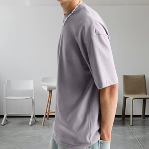 Camisetas Casuales de Manga Corta para Hombre, Personalizables, Transpirables, de Tela Gruesa, con Lavado Ácido, Corte Holgado, Oversize, Frente Liso - Product Image 5