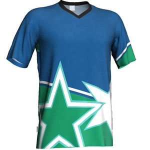Maillot de football unisexe personnalisé de haute qualité pour adultes, respirant, à manches courtes, vêtements de sport en 100 % polyester - Product Image 1