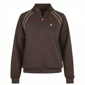 Veste de travail en molleton personnalisable avec logo, col montant, fermeture éclair quart, manches raglan, pull doux et extensible pour infirmières - Prix de gros - Product Image 4
