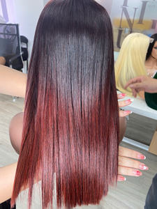 Extensions droites de cheveux bruns ombrés d'os avec la vraie fermeture transparente de cheveux humains de perruque de dentelle - Product Image 4