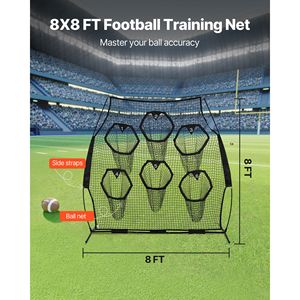 ตาข่ายฝึกซ้อมฟุตบอลขนาด 8 x 8 ฟุต พร้อมเป้าหมายแบบไร้ปม 6 ช่องสำหรับฝึกการขว้าง - Product Image 3